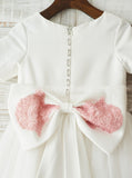 Cute Flower Girl Dress with Short Sleeves,Girl Party Dress,Birthday Dress,FD00110