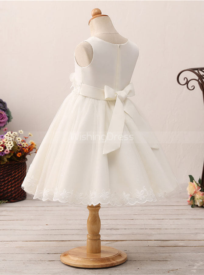 Cute Flower Girl Dresses,Knee Length Flower Girl Dress,Tulle Flower Gi