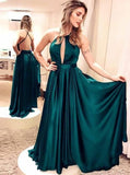 Dark Green Long Prom Dress,Backless Evening Dress,Keyhole Prom Dress PD00181