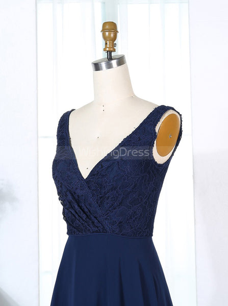 Dark Navy Bridesmaid Dresses,A-line Bridesmaid Dress,Full Length Bridesmaid Dress,BD00284