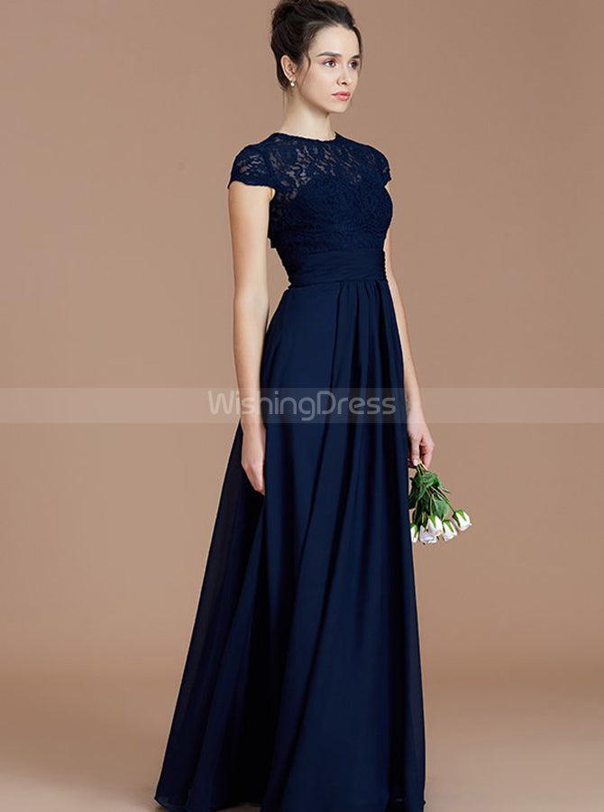 Dark Navy Bridesmaid Dresses,Bridesmaid Dress with Sleeves,Elegant Bridesmaid Dress,BD00256 US16 / Red