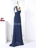 Dark Navy Bridesmaid Dresses,Mermaid Bridesmaid Dress,High Neck Bridesmaid Dress,BD00277