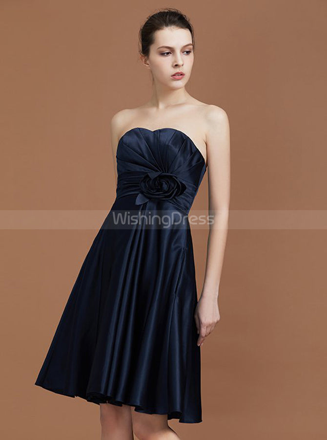 navy blue knee length bridesmaid dresses Navy Blue Tea Length Bridesmaid Dress