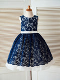 Dark Navy Flower Girl Dresses,Vintage Flower Girl Dress,Lace Flower Girl Dress,FD00072