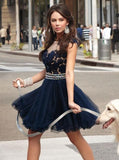Dark Navy Homecoming Dresses,Short Homecoming Dress,Homecoming Dress for Teens,HC00013