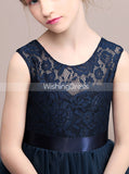 Dark Navy Junior Bridesmaid Dresses,Princess Junior Bridesmaid Dress,JB00003