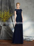 Dark Navy Mother of the Bride Dresses,Empire Mother Dress,Mother Dress with Sleeves,MD00035