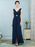 Dark Navy Mother of the Bride Dresses,Long Mother Dress,Simple Mother of the Bride Dress,MD00009