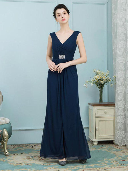 Dark Navy Mother of the Bride Dresses,Long Mother Dress,Simple Mother of the Bride Dress,MD00009