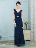 Dark Navy Mother of the Bride Dresses,Long Mother Dress,Simple Mother of the Bride Dress,MD00009