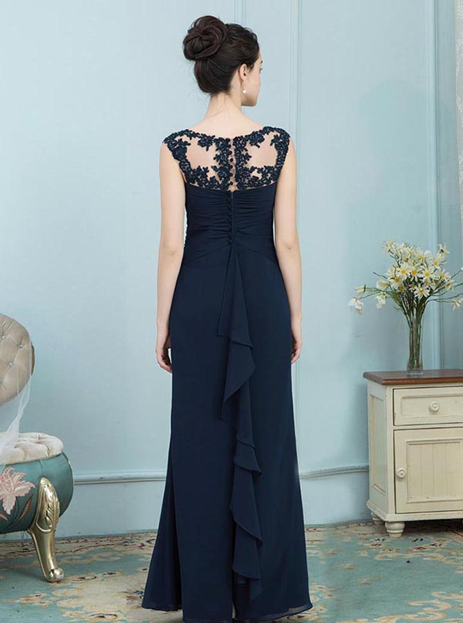 Dark Navy Mother of The Bride Dresses Long Mother Dress Youthful Mother of The Bride Dress MD00013 US16 Dark Navy