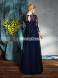 Dark Navy Mother of the Bride Dresses,Mother Dress with Sleeves,MD00064