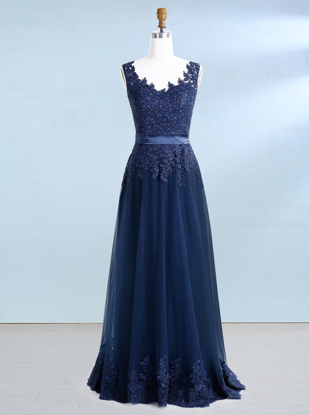 Dark Navy Prom Dresses,Elegant Prom Dress,Mother of the Bride Dresses,Wedding Guest Dress,PD00208