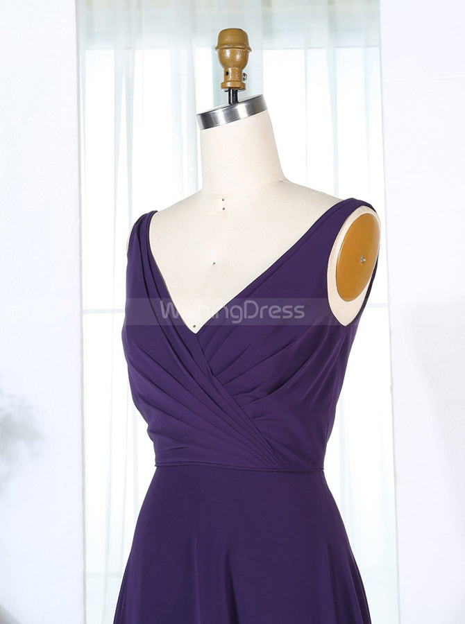 Dark Purple Bridesmaid Dresses,Long Chiffon Bridesmaid Dress,BD00283 - Wishingdress Dark Purple Bridesmaid Dresses,Long Chiffon Bridesmaid Dress,BD00283 - Wishingdress