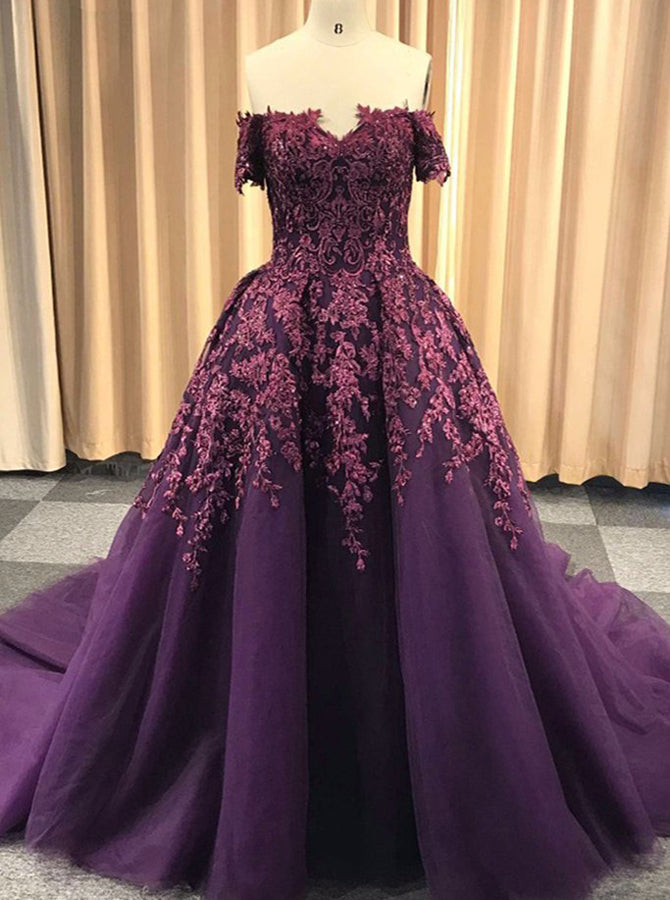 Dark Purple Ball Gowns Dark Purple Evening 2024 Gowns