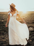 Destination Wedding Dresses,Chiffon Wedding Dress,Rustic Bridal Dress,Boho Bridal Dress,WD00109