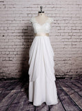 Draped Wedding Dresses,Casual Modest Wedding Dress,WD00366