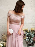 Dusty Pink Bridesmaid Dresses,Chiffon Elegant Prom Dress for Teens,PD00393