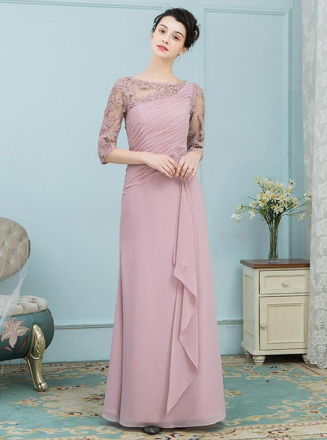 Dusty Rose Mother of the Bride Dresses,Chiffon Long Mother Dress,Mothe - Wishingdress Dusty Rose Mother of the Bride Dresses,Chiffon Long Mother Dress,Mothe - Wishingdress
