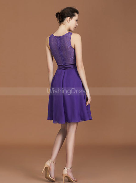 Elegant Bridesmaid Dresses,Short Bridesmaid Dress,Purple Bridesmaid Dress,BD00230