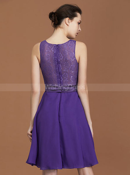 Elegant Bridesmaid Dresses,Short Bridesmaid Dress,Purple Bridesmaid Dress,BD00230