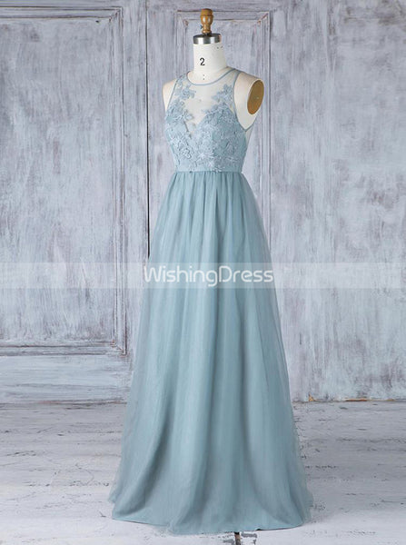 Elegant Bridesmaid Dresses,Tulle Bridesmaid Dress with Illusion Back,BD00371