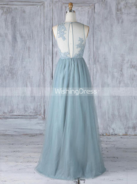Elegant Bridesmaid Dresses,Tulle Bridesmaid Dress with Illusion Back,BD00371