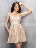 Elegant Homecoming Dresses,Homecoming Dress with Straps,Lace Homecoming Dress,HC00065