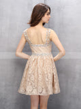 Elegant Homecoming Dresses,Homecoming Dress with Straps,Lace Homecoming Dress,HC00065