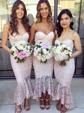Fit and Flare Bridesmaid Dress,Lace Bridesmaid Dress,Pink Bridesmaid Dress,BD00083