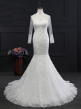 Fit and Flare Wedding Dresses,Lace Wedding Dress,Open Back Wedding Dress,WD00141
