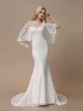 Fit and Flare Wedding Dresses,Lace Wedding Dress,Wedding Dress with Sleeves,WD00199