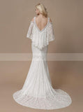 Fit and Flare Wedding Dresses,Lace Wedding Dress,Wedding Dress with Sleeves,WD00199