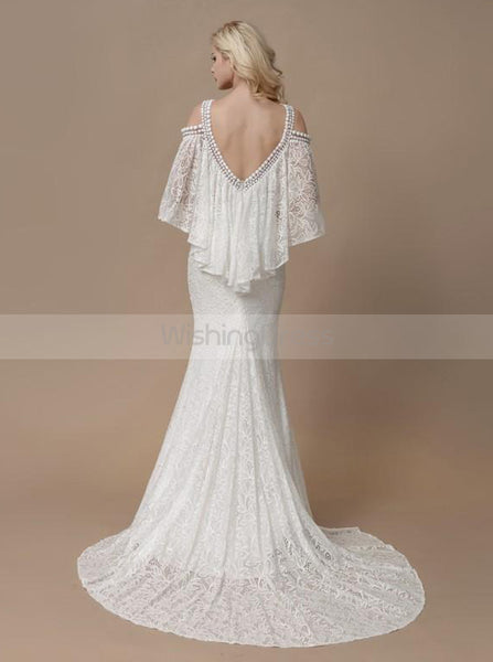 Fit and Flare Wedding Dresses,Lace Wedding Dress,Wedding Dress with Sleeves,WD00199