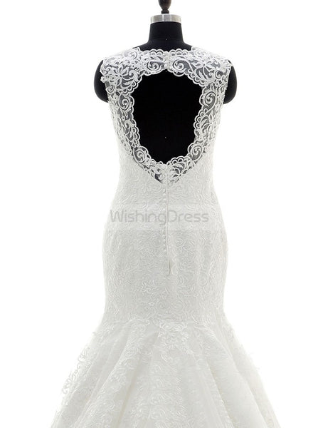 Fit and Flare Wedding Dresses,Plus Size Wedding Gown,Lace Wedding Dress,Vintage Bridal Gown,WD00225