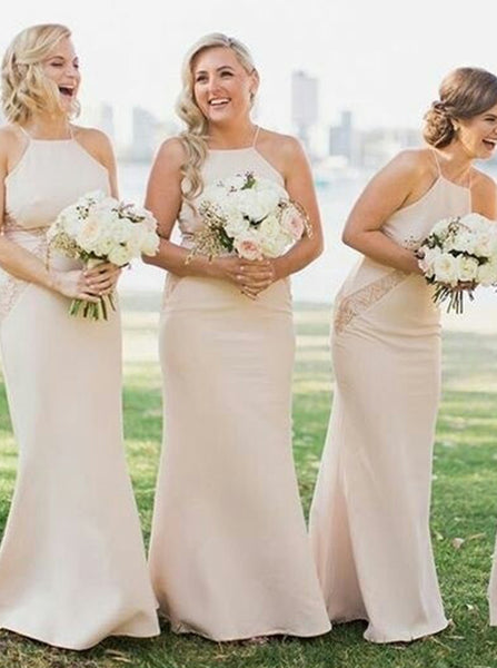 Fitted Bridesmaid Dress,Spaghetti Straps Bridesmaid Dress,Floor Length Bridesmaid Dress,BD00027