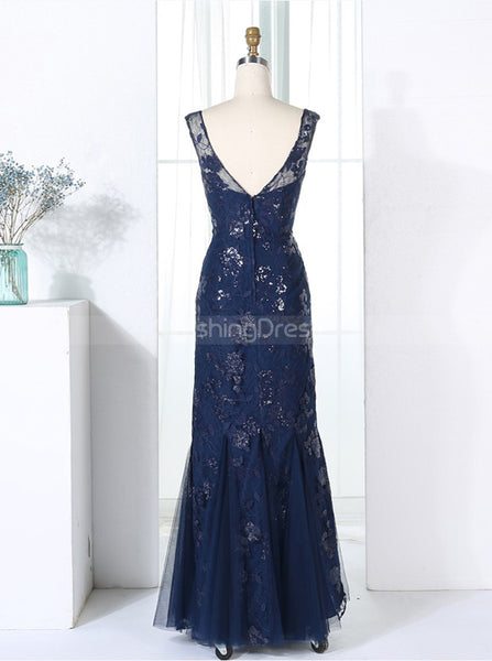 Fitted Bridesmaid Dresses,Dark Navy Bridesmaid Dress,Tulle Lace Bridesmaid Dress,BD00292