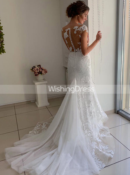 Fitted Wedding Dress with Detachable Skirt,Sexy Wedding Dress,WD00612