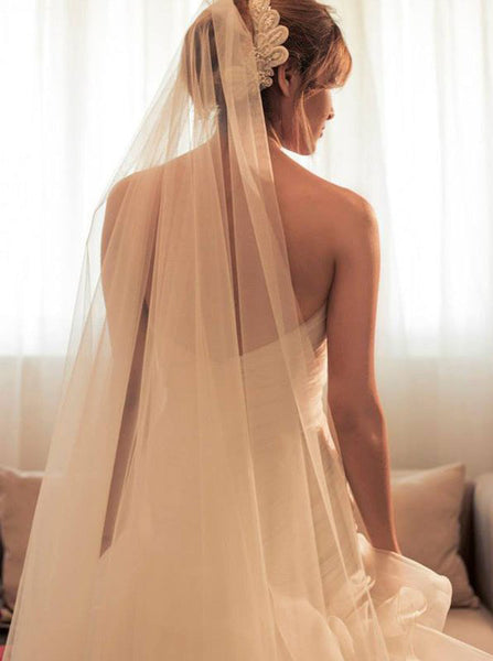 Fitted Wedding Dress with Slit,Pickup Wedding Dress,Strapless Bridal Dress,WD00282