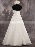 Floor Length A-line Wedding Dresses,Sweetheart Neckline Destination Wedding Dress,WD00549