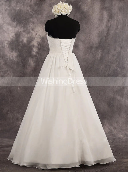 Floor Length A-line Wedding Dresses,Sweetheart Neckline Destination Wedding Dress,WD00549