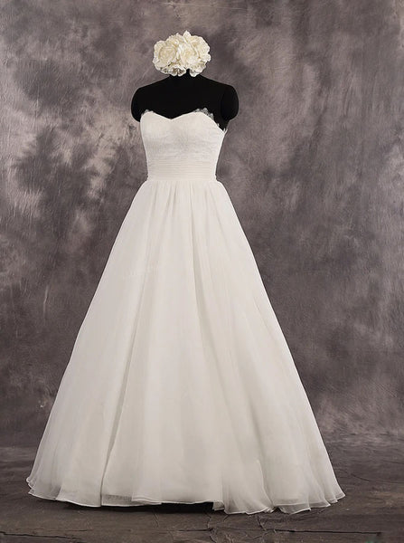 Floor Length A-line Wedding Dresses,Sweetheart Neckline Destination Wedding Dress,WD00549
