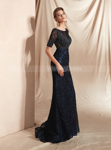 Formal Evening Dresses with Sleeves,Dark Navy Mother Dress,PD00411 - Wishingdress Formal Evening Dresses with Sleeves,Dark Navy Mother Dress,PD00411 - Wishingdress
