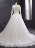 Formal Wedding Dresses,Wedding Dress with Sleeves,Classic Bridal Gown,Ball Gown Wedding Gown,WD00074
