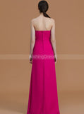 Fuchsia Bridesmaid Dresses,Strapless Bridesmaid Dress,Long Bridesmaid Dress,BD00225