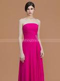 Fuchsia Bridesmaid Dresses,Strapless Bridesmaid Dress,Long Bridesmaid Dress,BD00225