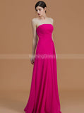 Fuchsia Bridesmaid Dresses,Strapless Bridesmaid Dress,Long Bridesmaid Dress,BD00225