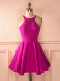 Fuchsia Homecoming Dresses,Open Back Homecoming Dress,Sexy Short Prom Dress,HC00146