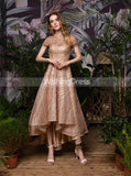 Gorgeous High Low Homecoming Dresses,Glitz High Neck Dress,PD00466