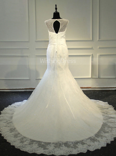 Gorgeous Mermaid Wedding Dress,Crystal Lace Bridal Dress,WD00374